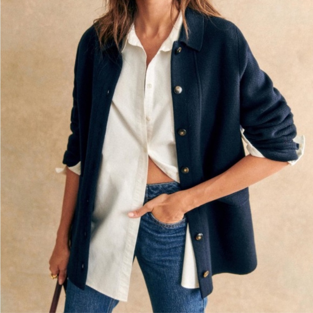 Sezane Will Knit Navy Jacket